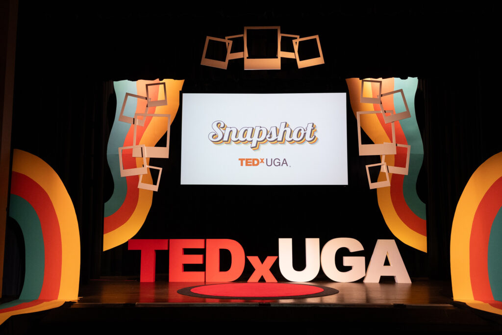 Wide photo of TEDxUGA Snapshot stage